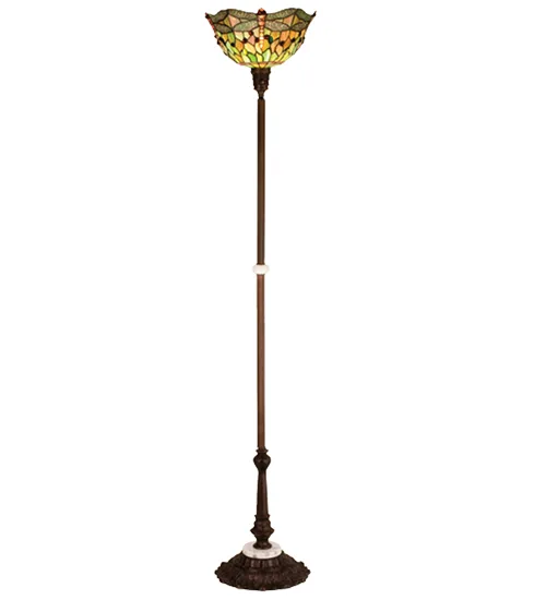69" High Tiffany Hanginghead Dragonfly Torchiere