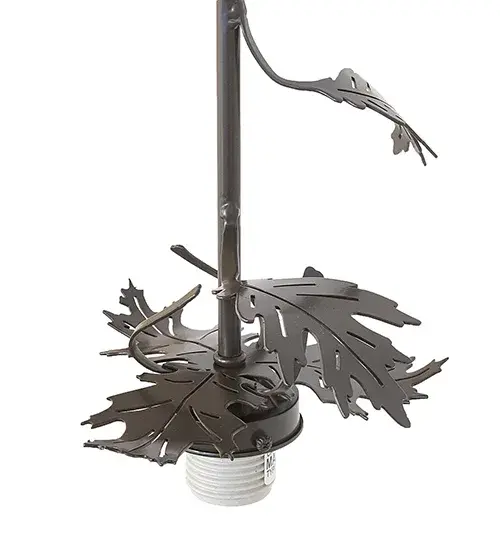 7" Wide Oak Leaf Timeless Bronze 1 Light Pendant Hardware - Image 3