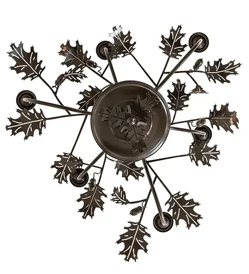 28" Wide Oak Leaf & Acorn 6 Light Chandelier - Image 7