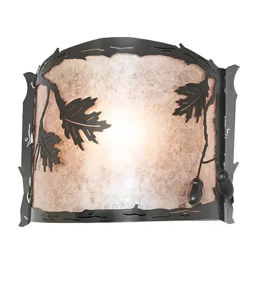 12" Wide Oak Leaf & Acorn Wall Sconce - Image 2