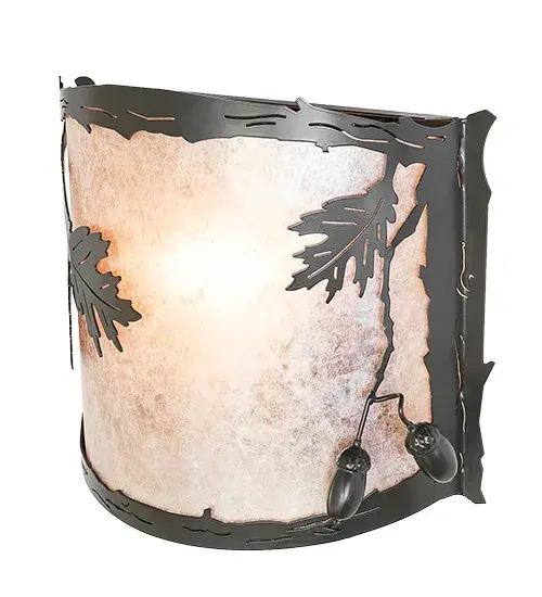 12" Wide Oak Leaf & Acorn Wall Sconce - Image 4