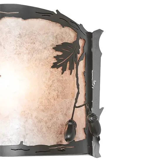 12" Wide Oak Leaf & Acorn Wall Sconce - Image 9