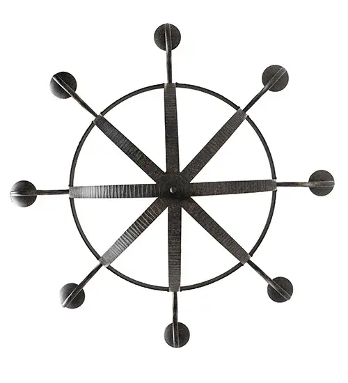 60" Wide Barrel Stave Metallo 8 Light Chandelier - Image 7