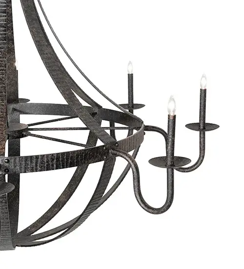 60" Wide Barrel Stave Metallo 8 Light Chandelier - Image 8