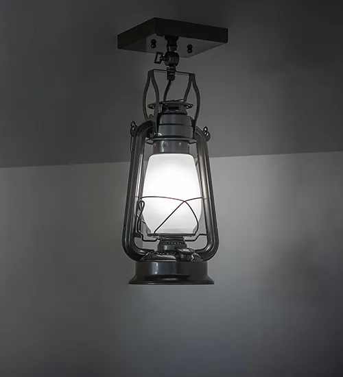 7" Wide Miners Lantern Flushmount