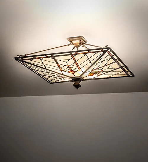 30" Square Prairie Mission Inverted Semi-Flushmount