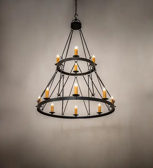 55" Wide Lakeshore 12 Light Two Tier Chandelier - Image 1