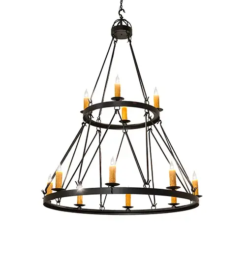 55" Wide Lakeshore 12 Light Two Tier Chandelier - Image 2