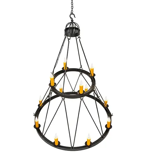 55" Wide Lakeshore 12 Light Two Tier Chandelier - Image 4