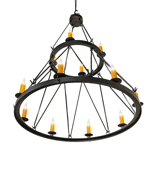 55" Wide Lakeshore 12 Light Two Tier Chandelier - Image 6