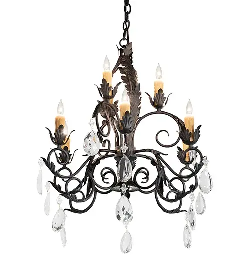 26" Wide New Country French 9 Light Chandelier - Image 2