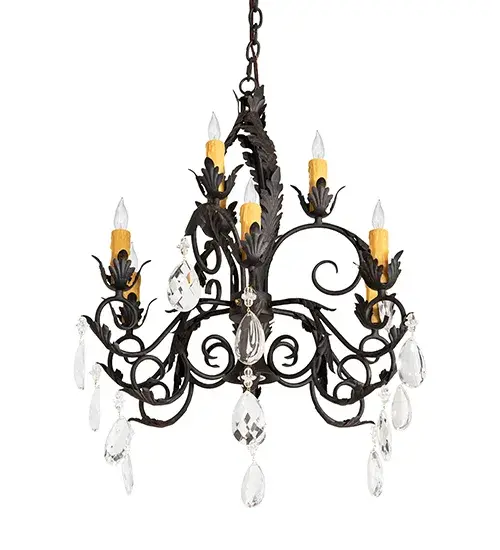 26" Wide New Country French 9 Light Chandelier - Image 3