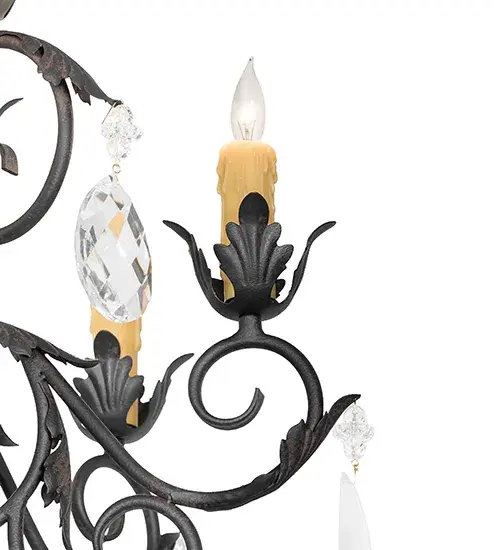 26" Wide New Country French 9 Light Chandelier - Image 4