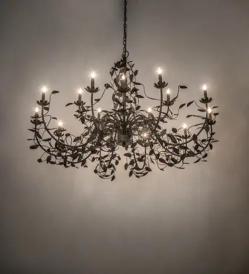 60" Wide Pear Leaf 15 Light Chandelier - Image 1