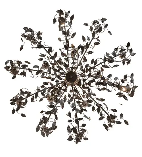60" Wide Pear Leaf 15 Light Chandelier - Image 7