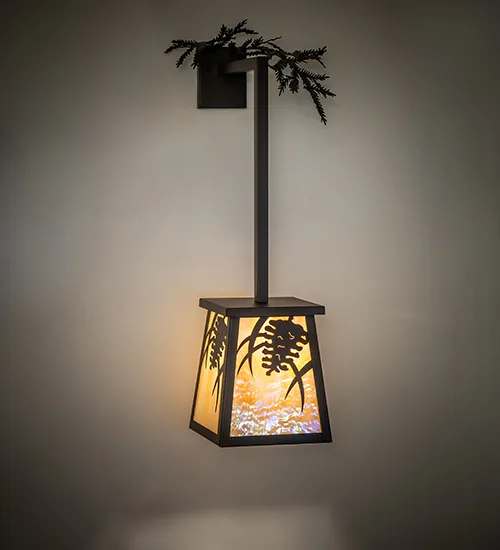 14" Wide Pine Branch Right Wall Sconce