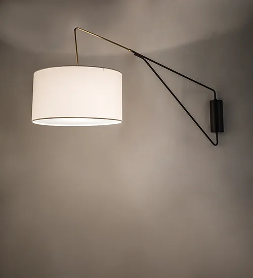22" Wide Cilindro Textrene Swing Arm Wall Sconce