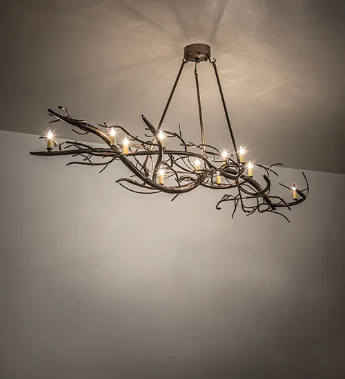 72" Long Winter Solstice 11 Light Chandelier