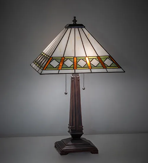 23" High Diamond Band Mission Table Lamp