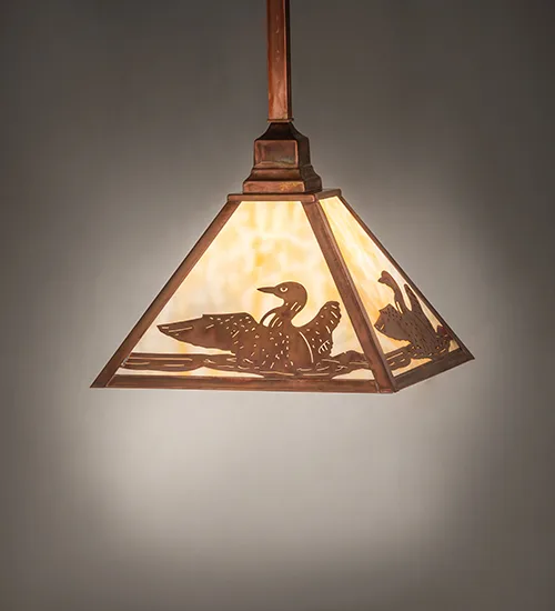 12" Square Loon Pendant
