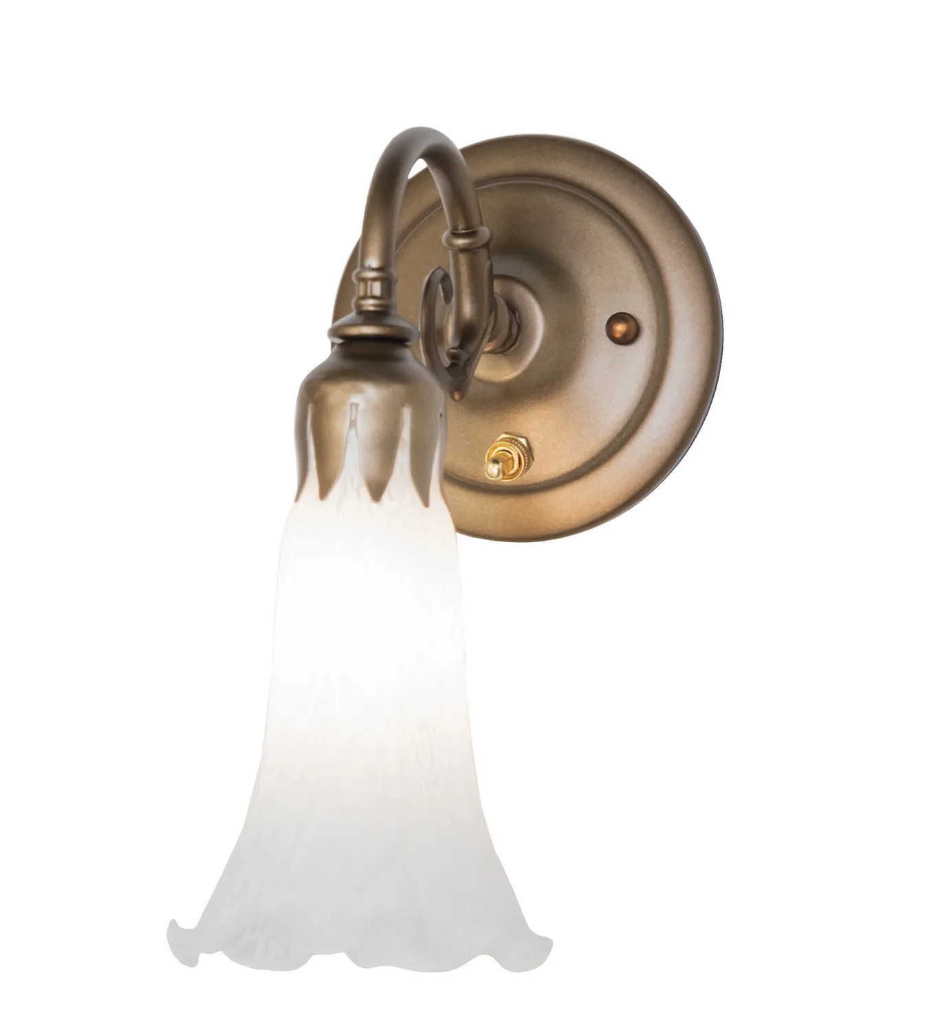 White One Light Wall Sconce in Antique Copper