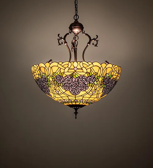 22" Wide Rose Bouquet Inverted Pendant