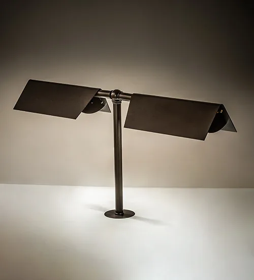 24" Wide Exeter 2 Light Banker's Lamp