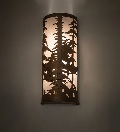 8" Wide Tall Pines Wall Sconce