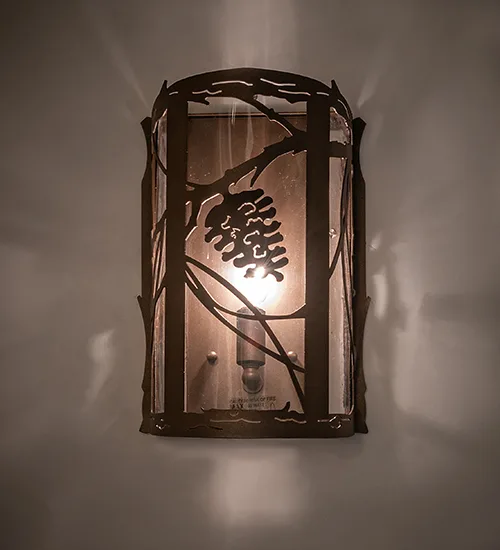 8" Wide Whispering Pines Right Wall Sconce