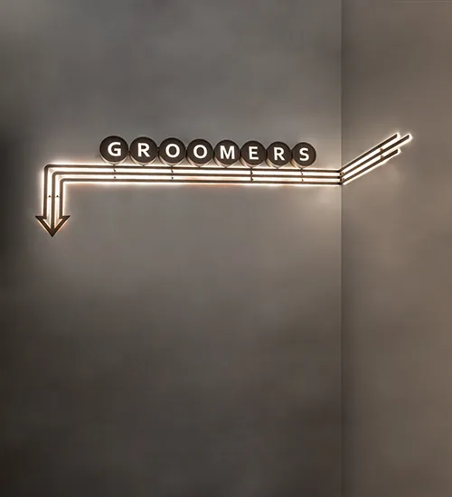 92" Wide Personalized Groomers Pub Illuminated Sign