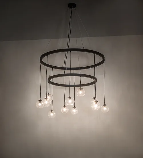 54" Wide Bola 12 Light 2 Tier Chandelier