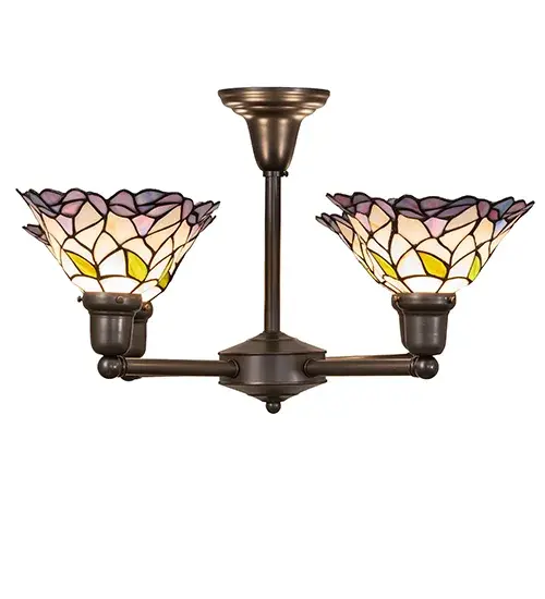 28" Wide Daffodil Bell Revival 4 Light Chandelier - Image 5