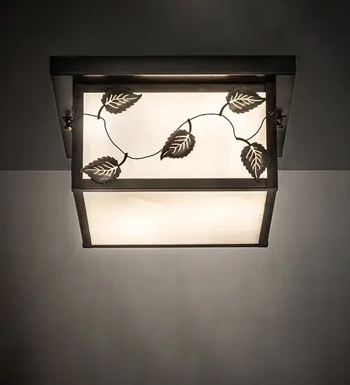 12" Wide Hyde Park Vine Leaf Flushmount - Image 1