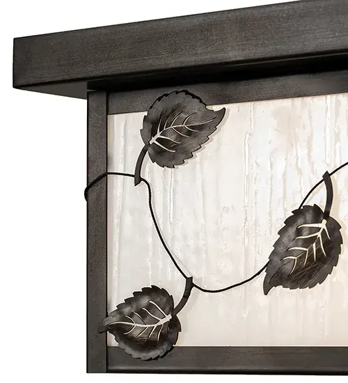 12" Wide Hyde Park Vine Leaf Flushmount - Image 8