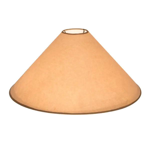 An alluring; decorative lighting shade that blends with most interior decor. The Paper shade features a Tan color with a clean; tapered profile. This shade pairs well with a base to create a handsome table lamp. The Simple Tan Paper Shade is featured in our American-designed; handcrafted Replacement Shade Collection.