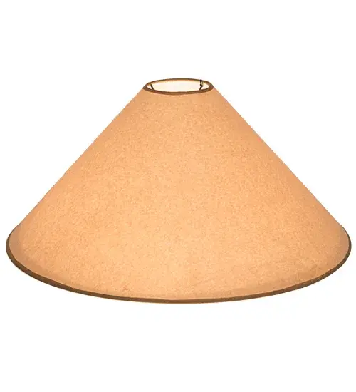 An alluring; decorative lighting shade that blends with most interior decor. The Paper shade features a Tan color with a clean; tapered profile. This shade pairs well with a base to create a handsome table lamp. The Simple Tan Paper Shade is featured in our American-designed; handcrafted Replacement Shade Collection. - alternate view