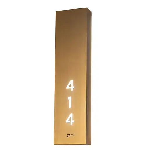 6" Wide Hotel Corridor Room Number W/ Braille Wall Sconce - Image 2