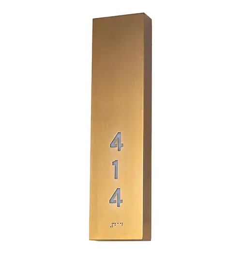 6" Wide Hotel Corridor Room Number W/ Braille Wall Sconce - Image 3