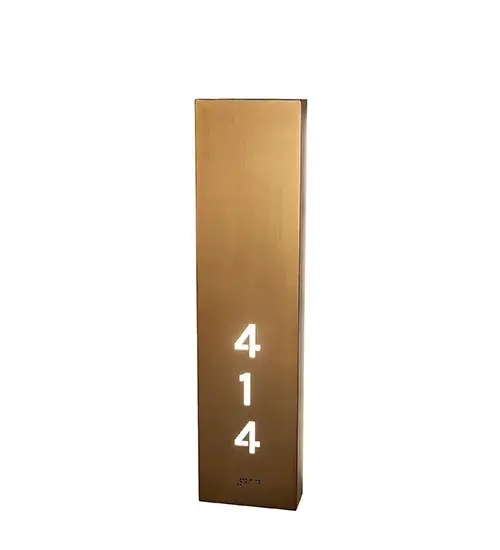 6" Wide Hotel Corridor Room Number W/ Braille Wall Sconce - Image 4