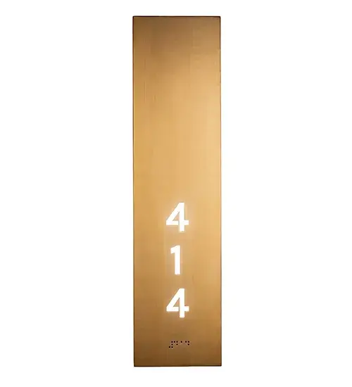 6" Wide Hotel Corridor Room Number W/ Braille Wall Sconce - Image 5