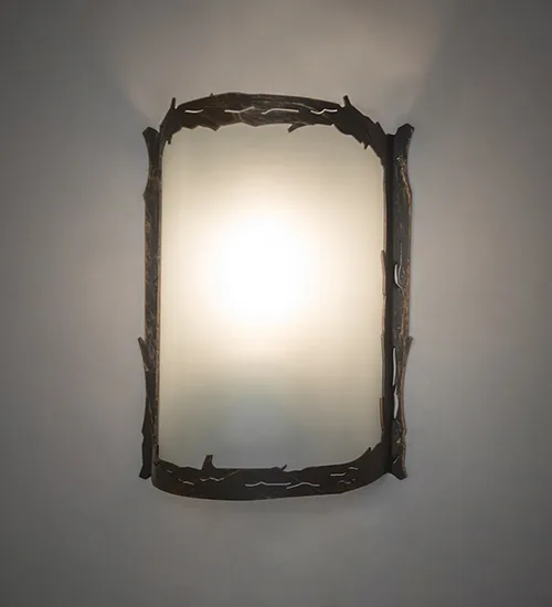 6" Wide Leaf Edge Wall Sconce