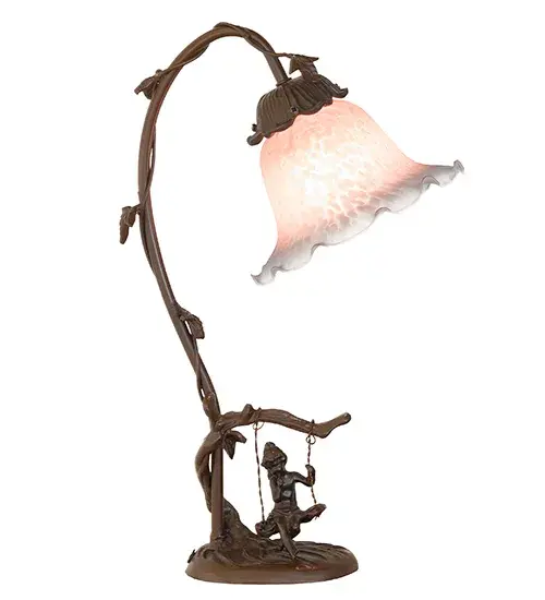 16" High Fluted Bell Cherub on Swing Mini Lamp - Image 2