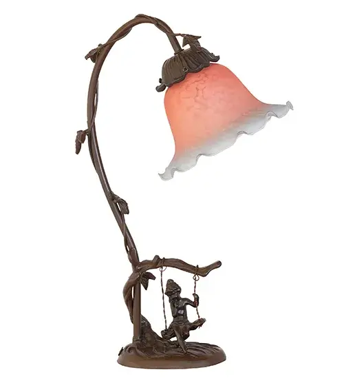 16" High Fluted Bell Cherub on Swing Mini Lamp - Image 3