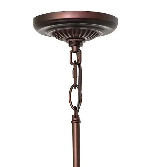 16" Wide Tiffany Peacock Feather Pendant - Image 9