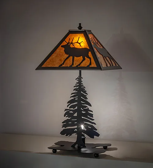 21" High Lone Elk Accent Lamp