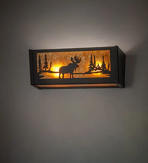 16" Wide Moose at Lake Vanity Light