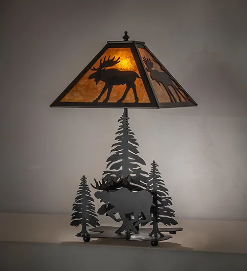 21" High Lone Moose Accent Lamp