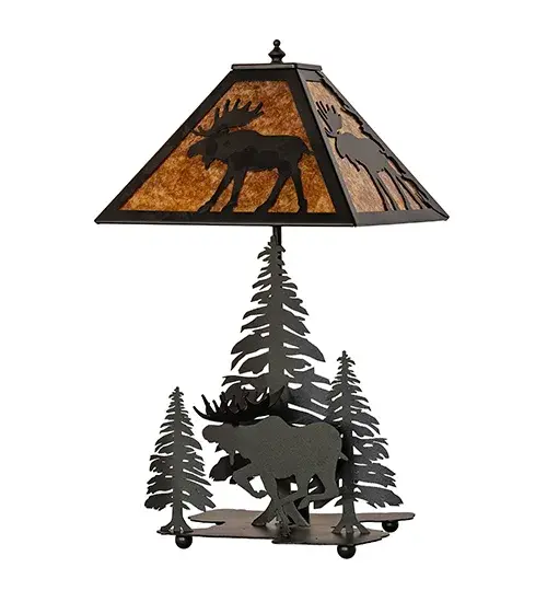 21" High Lone Moose Accent Lamp - Image 3
