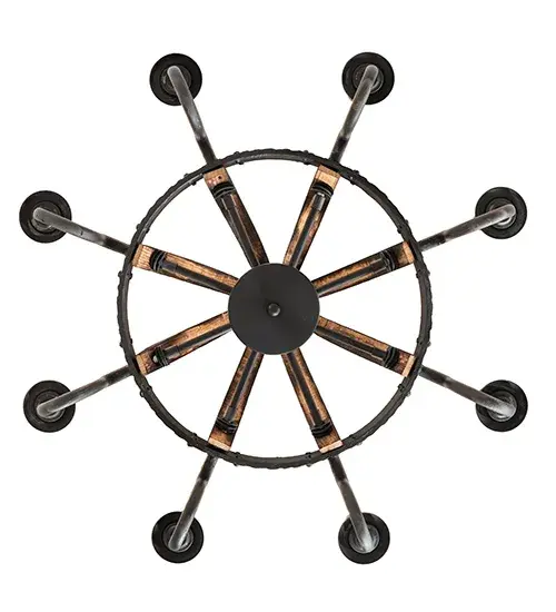 24" Wide Barrel Stave Madera 8 Light Chandelier - Image 7