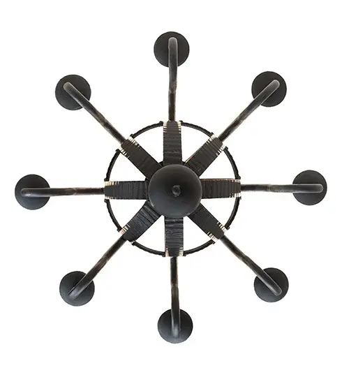 36" Wide Barrel Stave Madera 8 Light Chandelier - Image 7